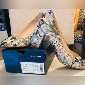 Cole Haan Women’s Goto Block Heel Pump, Roccia Snake Print Size 11